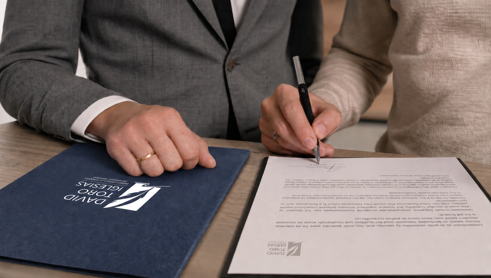 Firma de un documento notarial